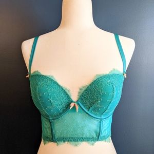 Victoria's Secret Lace Longline Bra 34D